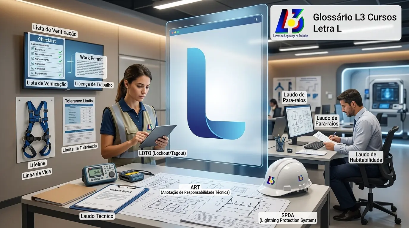 Trabalhador utilizando linha de vida vertical