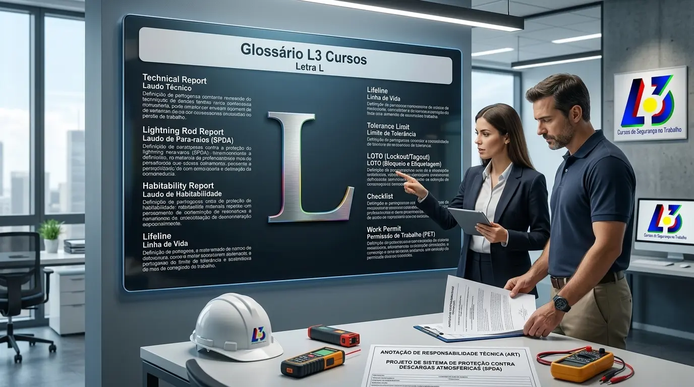 Linha de vida vertical em equipamento de proteção